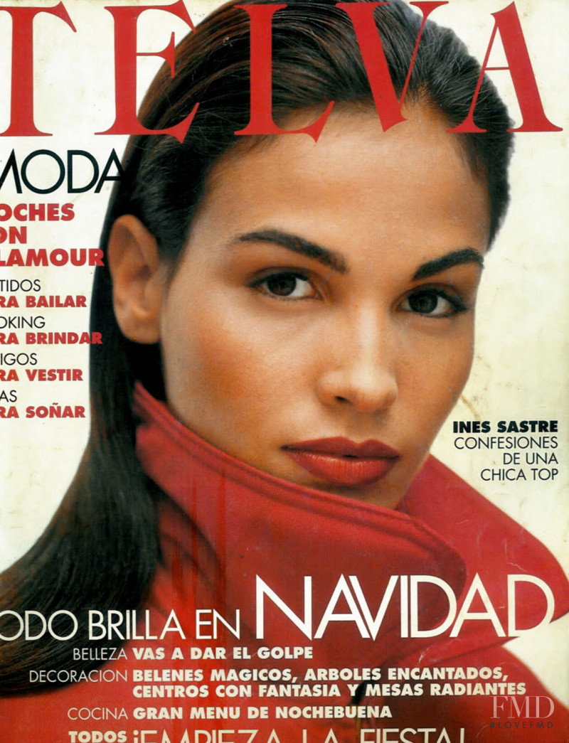 Ines Sastre featured on the Telva cover from December 1994