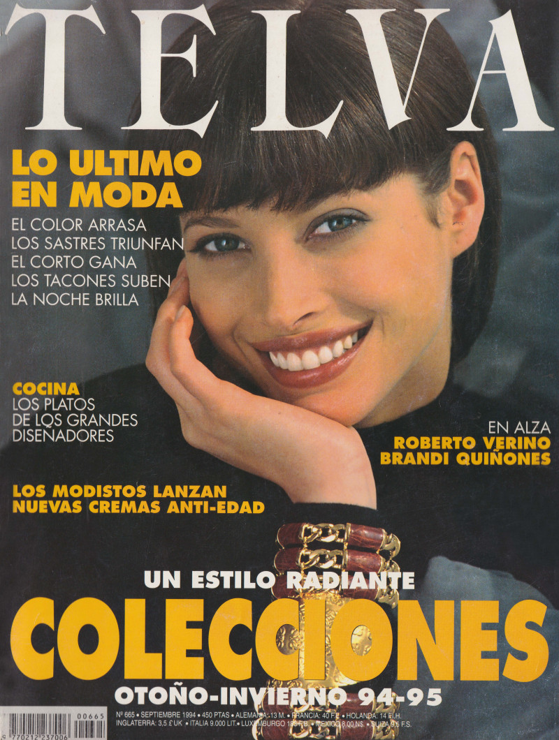 Christy Turlington featured on the Telva cover from September 1994