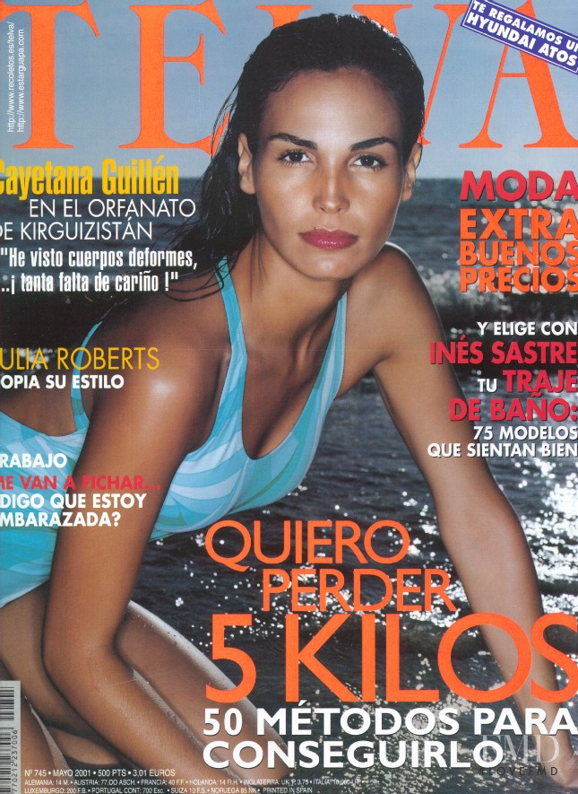 Ines Sastre featured on the Telva cover from May 2001