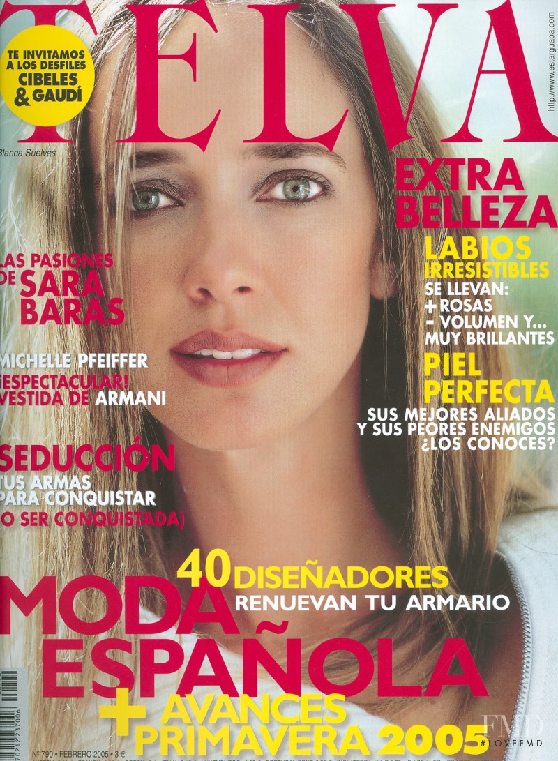 Blanca Suelves featured on the Telva cover from February 2005
