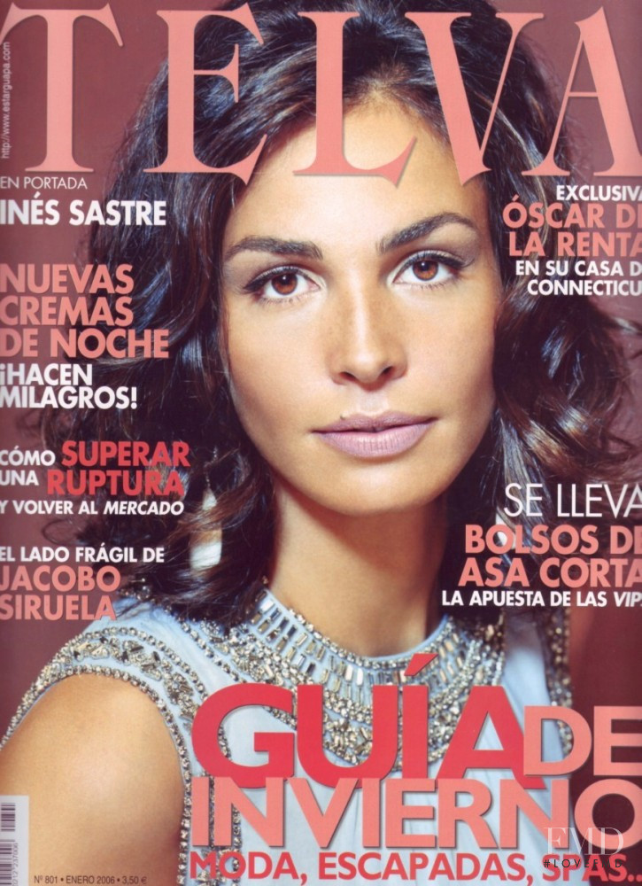 Ines Sastre featured on the Telva cover from January 2006