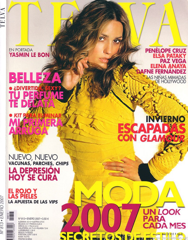 Yasmin Le Bon featured on the Telva cover from January 2007