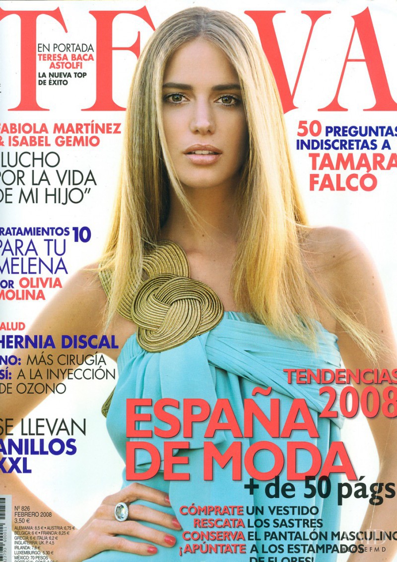 Teresa Astolfi featured on the Telva cover from February 2008