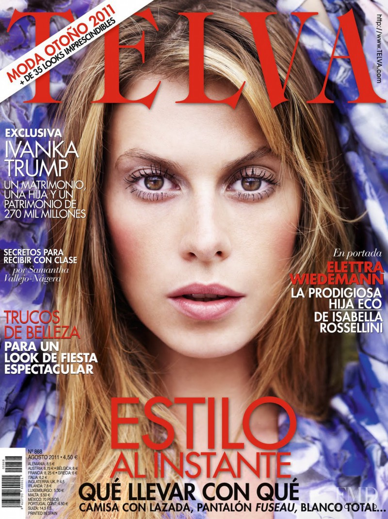 Elettra Rossellini featured on the Telva cover from August 2011