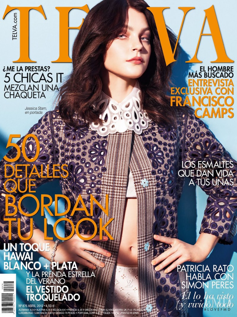 Jessica Stam featured on the Telva cover from April 2012