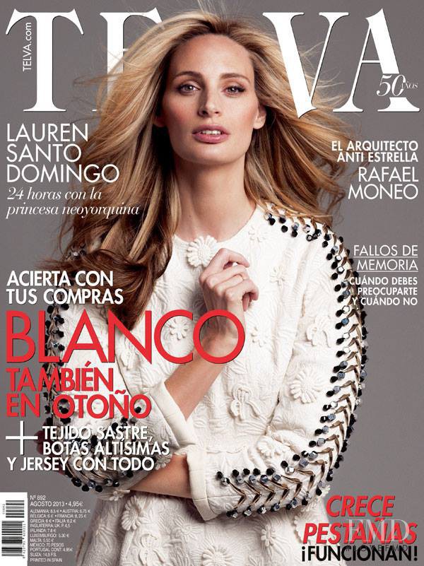 Lauren Santo Domingo featured on the Telva cover from August 2013