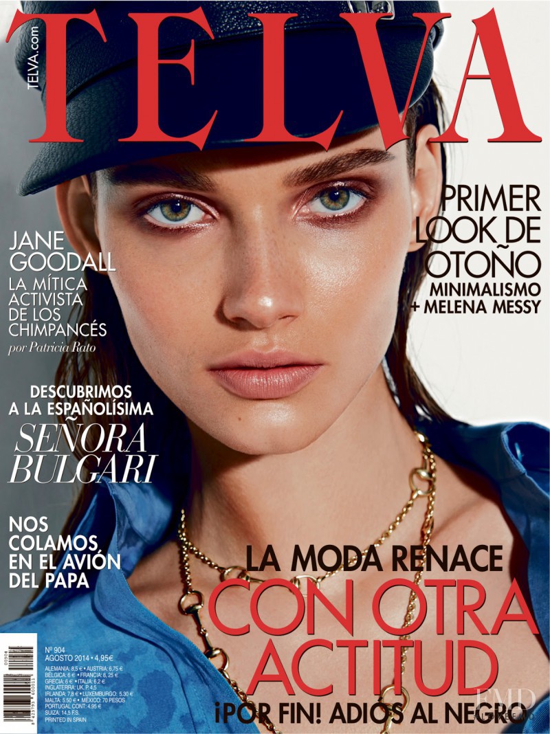 Giedre Dukauskaite featured on the Telva cover from August 2014