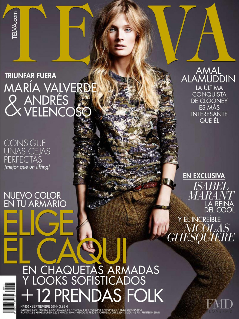 Constance Jablonski featured on the Telva cover from September 2014