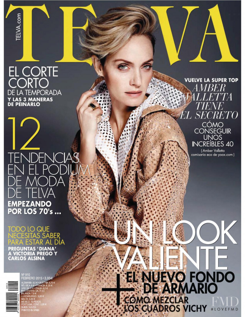 Amber Valletta featured on the Telva cover from February 2015