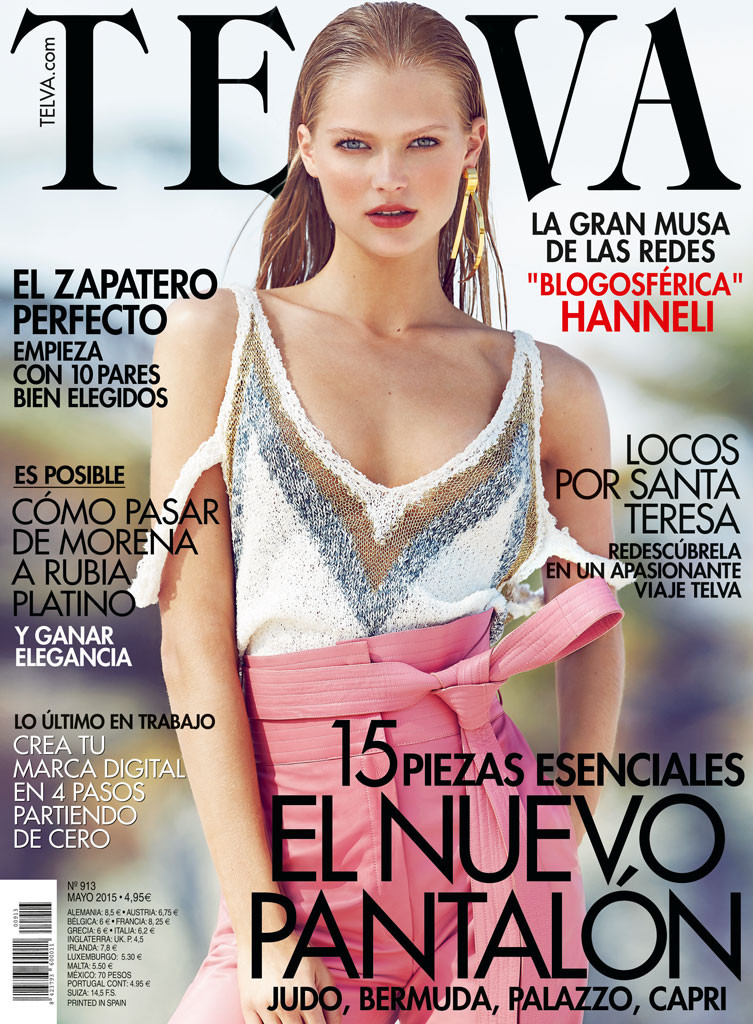 Vita Sidorkina featured on the Telva cover from May 2015