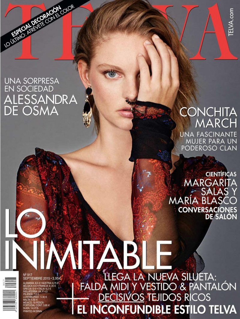 Patricia van der Vliet featured on the Telva cover from September 2015