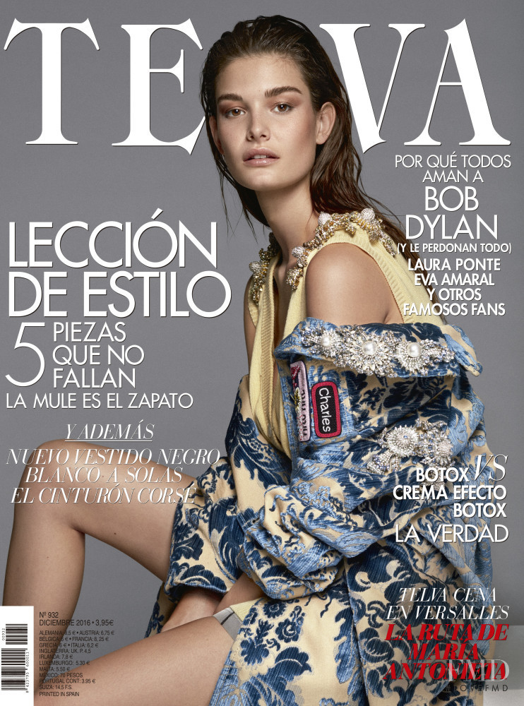 Ophélie Guillermand featured on the Telva cover from December 2016
