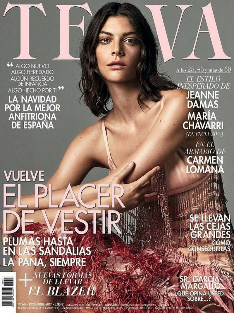 Marta Ortiz featured on the Telva cover from December 2017