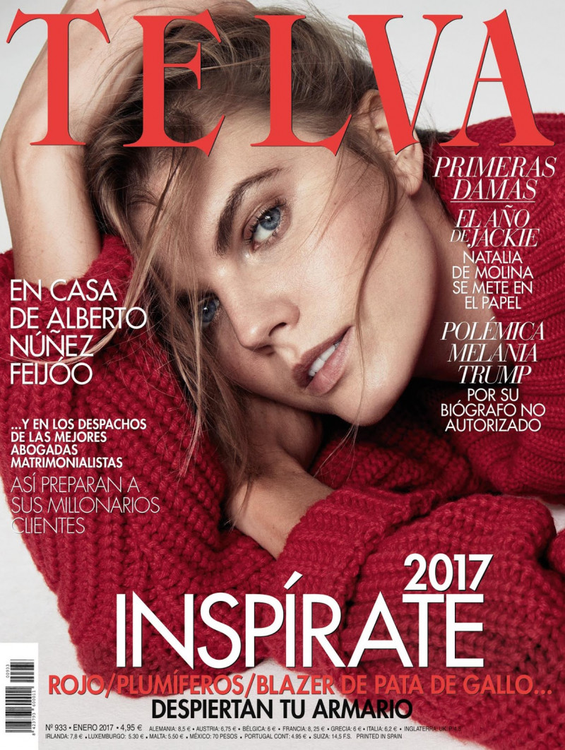 Maryna Linchuk featured on the Telva cover from January 2017