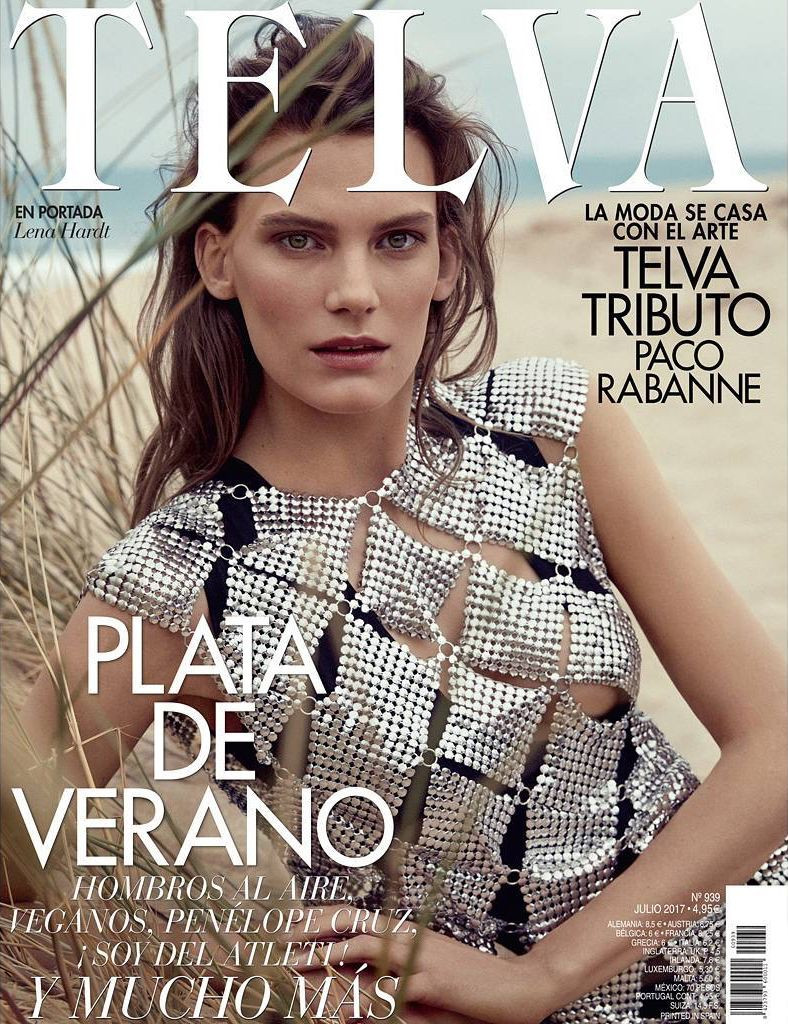 Lena Hardt featured on the Telva cover from July 2017