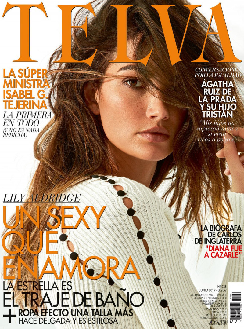 Lily Aldridge featured on the Telva cover from June 2017