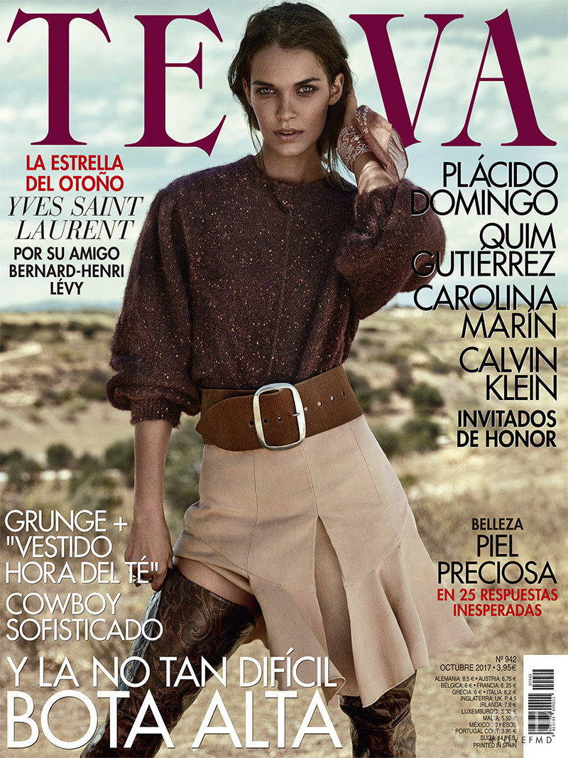Gara Arias featured on the Telva cover from October 2017