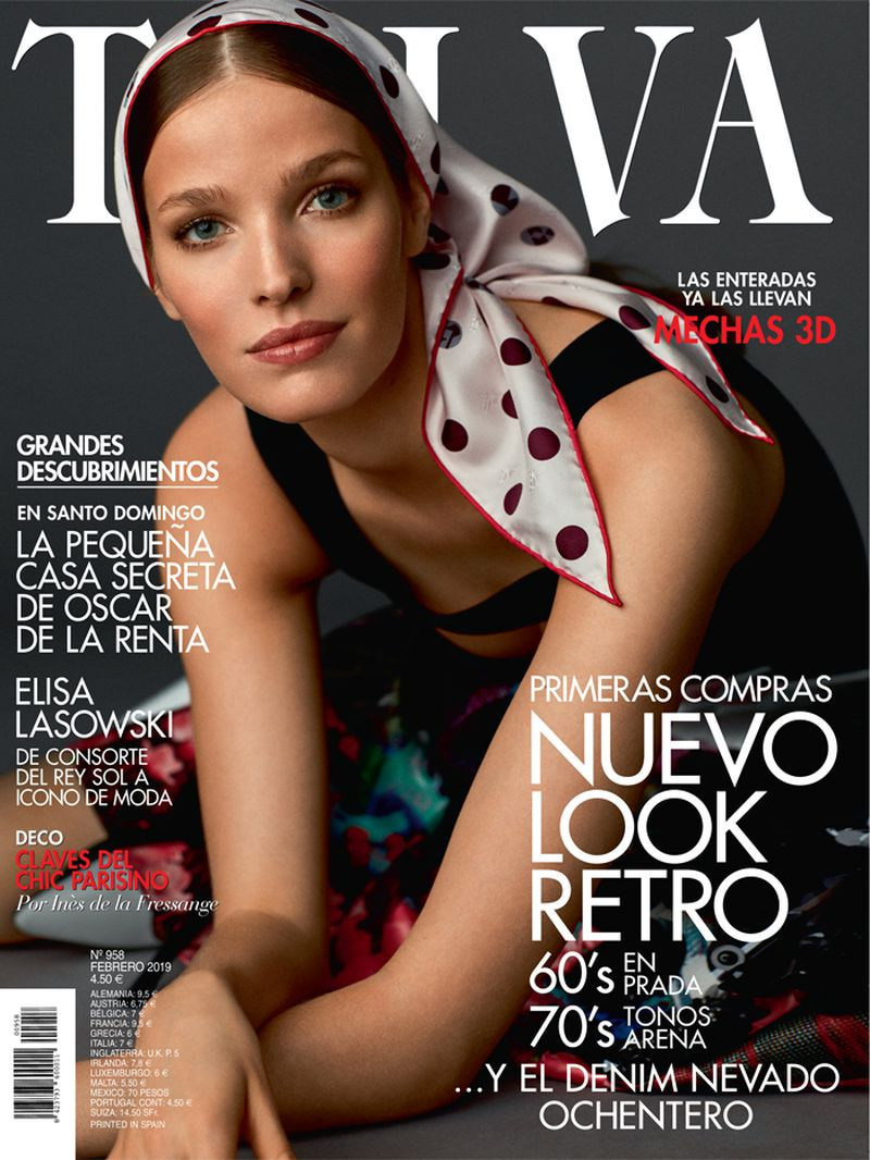 Alisa Ahmann featured on the Telva cover from February 2019