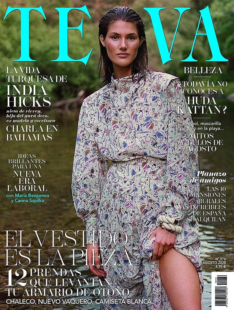 Lucia Lopez featured on the Telva cover from August 2020