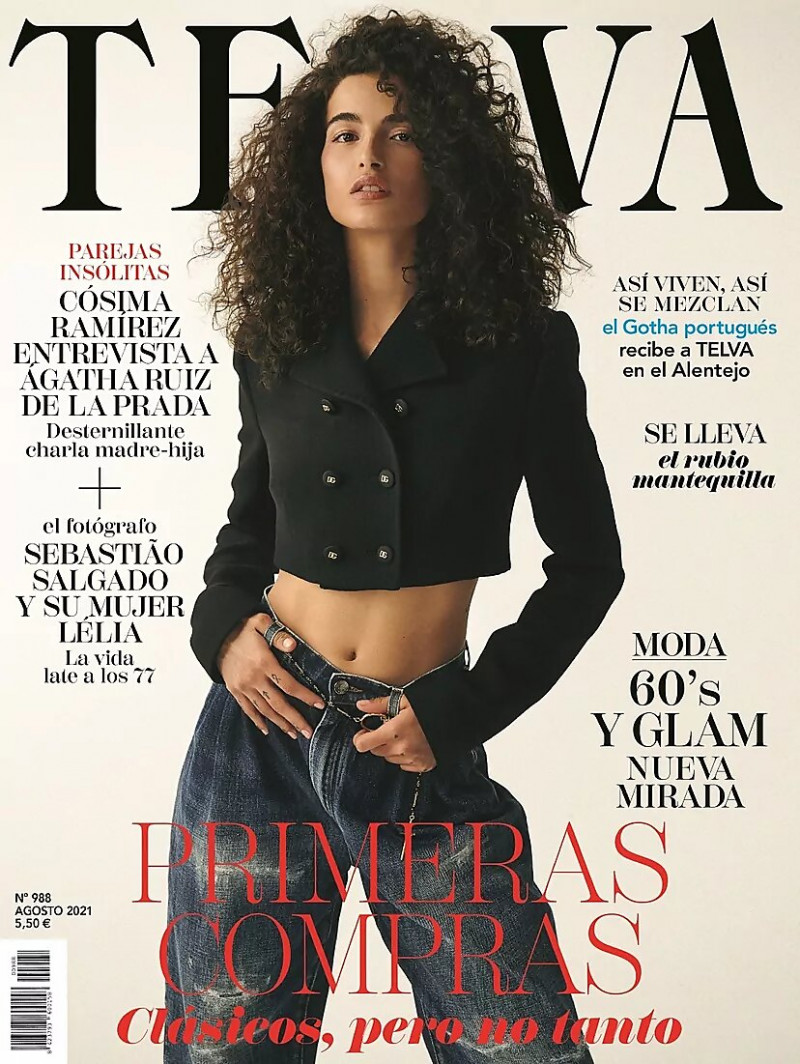 Chiara Scelsi featured on the Telva cover from August 2021