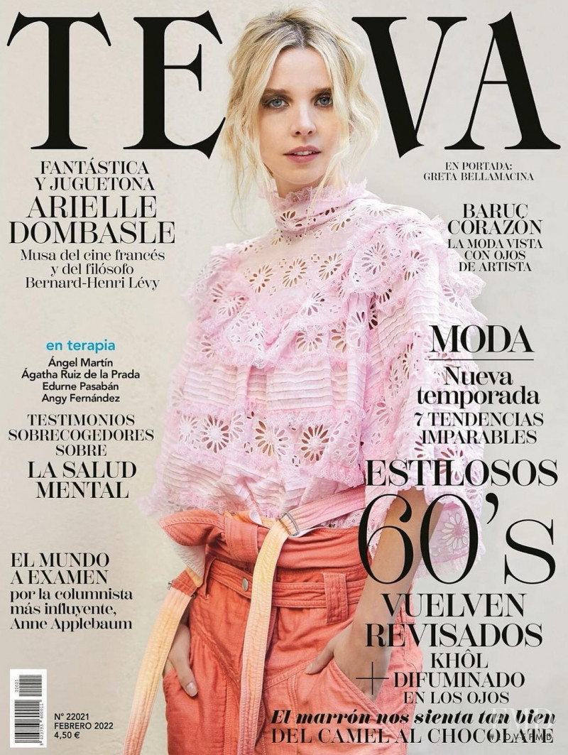 Greta Bellamacina  featured on the Telva cover from February 2022