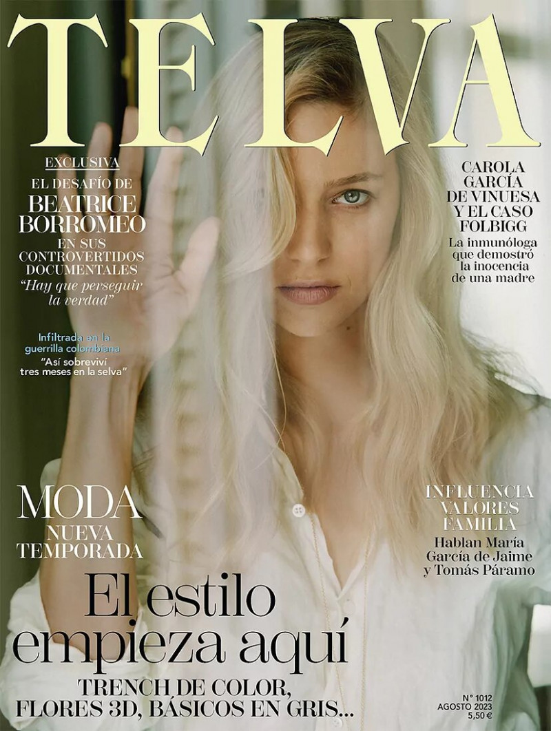 Beatrice Borromeo featured on the Telva cover from August 2023