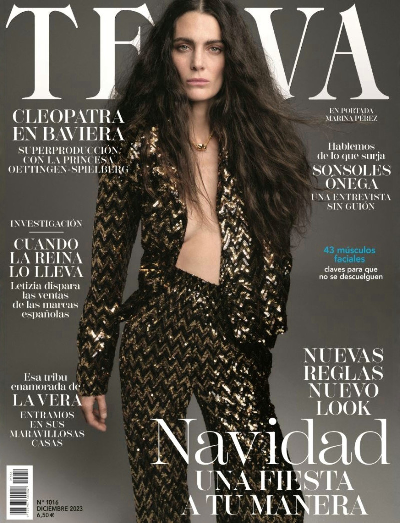 Marina Pérez featured on the Telva cover from December 2023