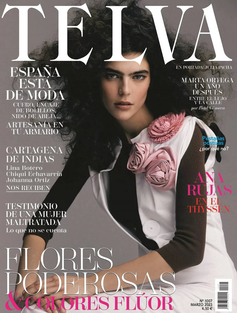 Julia Pacha featured on the Telva cover from March 2023