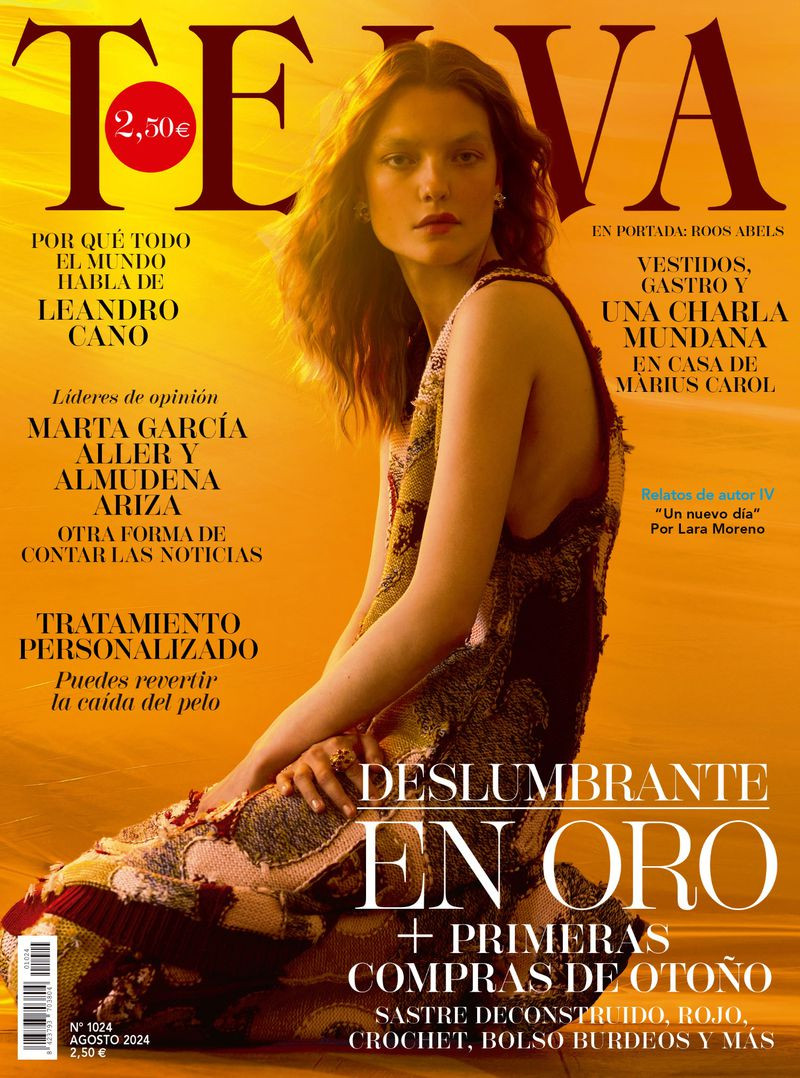 Roos Abels featured on the Telva cover from August 2024