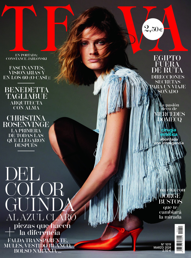 Constance Jablonski featured on the Telva cover from March 2024
