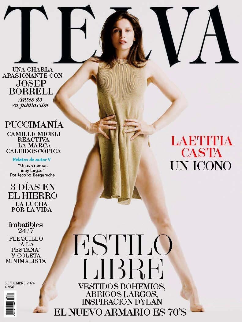 Laetitia Casta featured on the Telva cover from September 2024