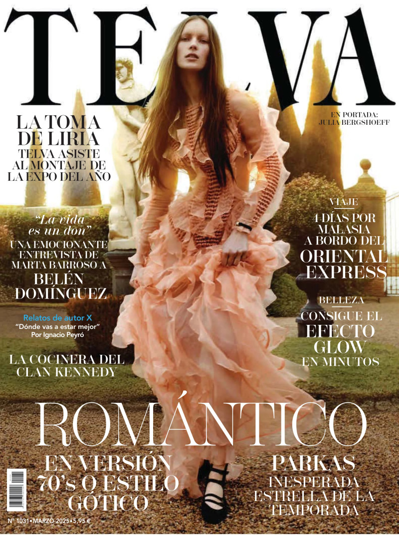 Julia Bergshoeff featured on the Telva cover from March 2025