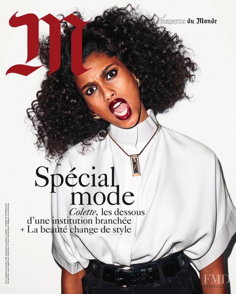Imaan Hammam featured on the M Le Monde cover from February 2015