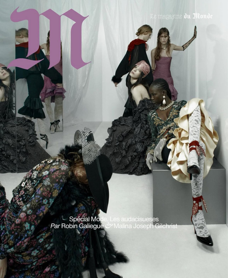 Sofia Negrutsa, Anna Robinson, Bodine van Galen, Dobi Mazurek featured on the M Le Monde cover from March 2025