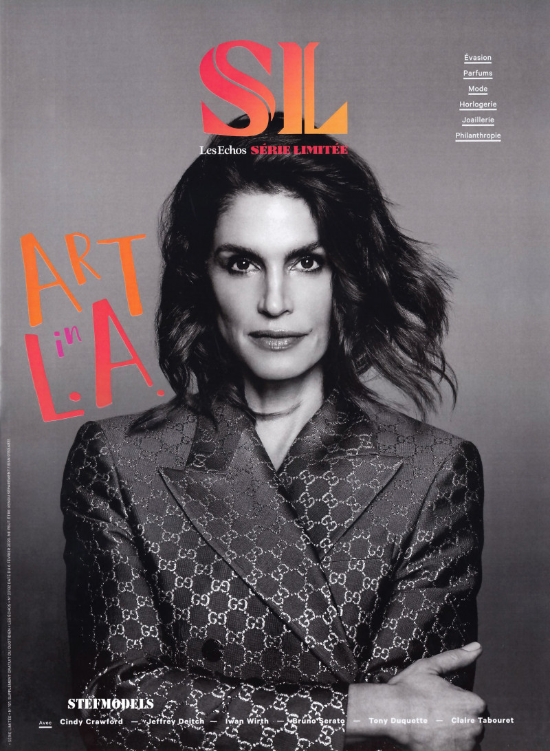 Cindy Crawford featured on the Les Echos cover from February 2020