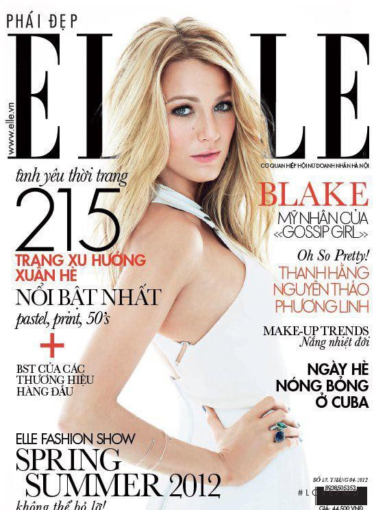 Blake Lively featured on the Elle Vietnam cover from April 2012