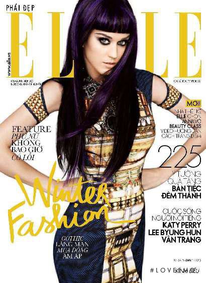 Katy Perry featured on the Elle Vietnam cover from December 2012