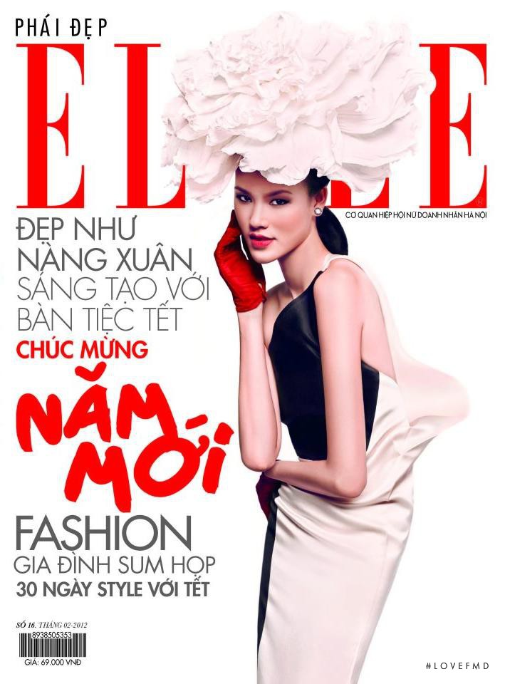 Lan Tuyet featured on the Elle Vietnam cover from February 2012