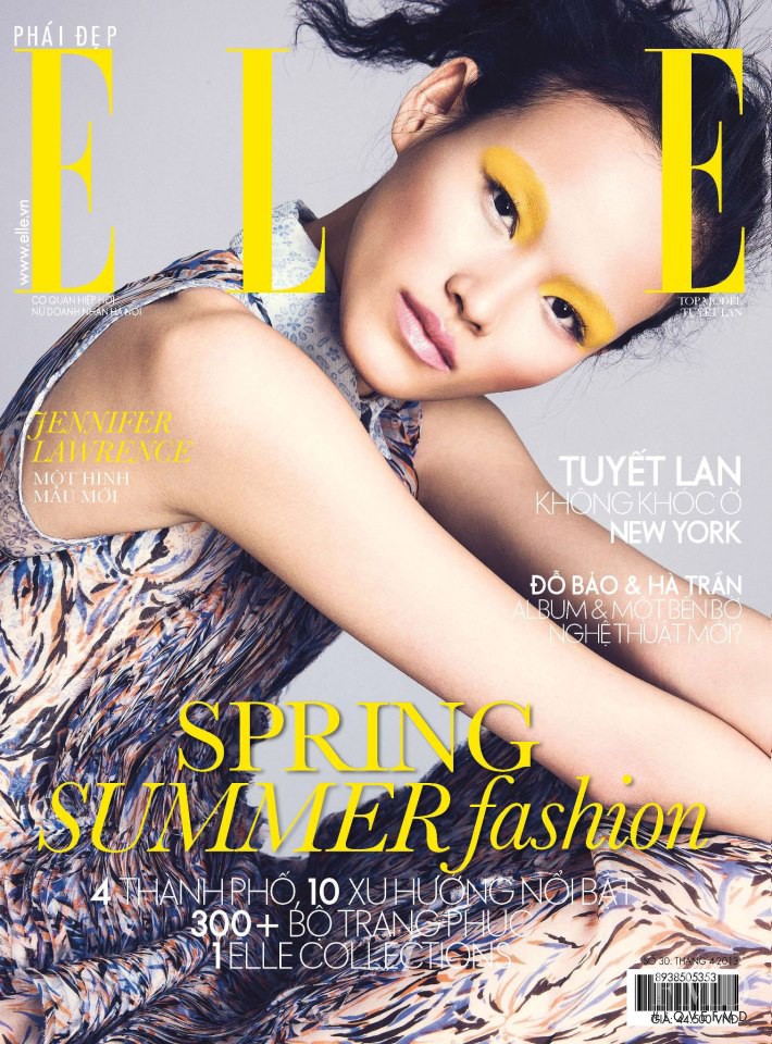 Lan Tuyet featured on the Elle Vietnam cover from April 2013
