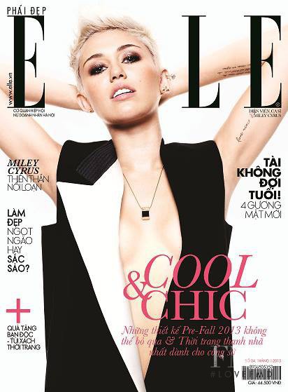 Miley Cyrus featured on the Elle Vietnam cover from August 2013