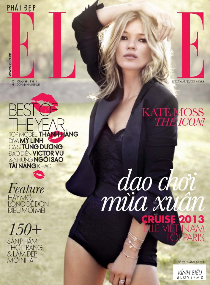 Kate Moss featured on the Elle Vietnam cover from January 2013