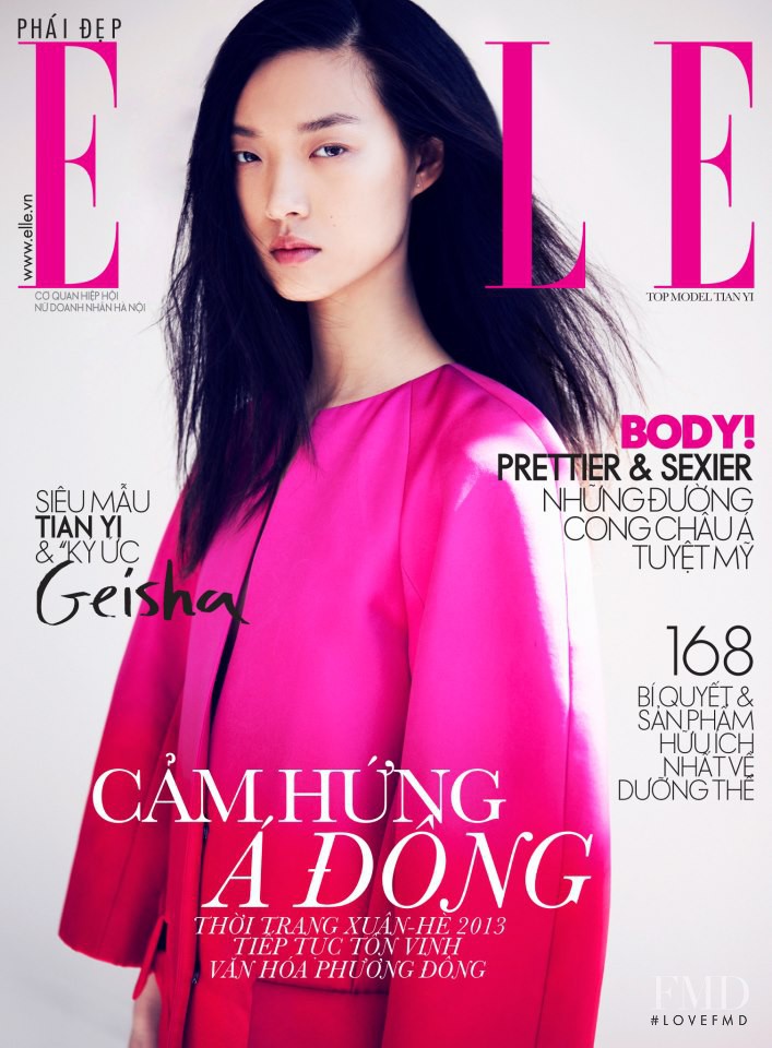 Tian Yi featured on the Elle Vietnam cover from May 2013