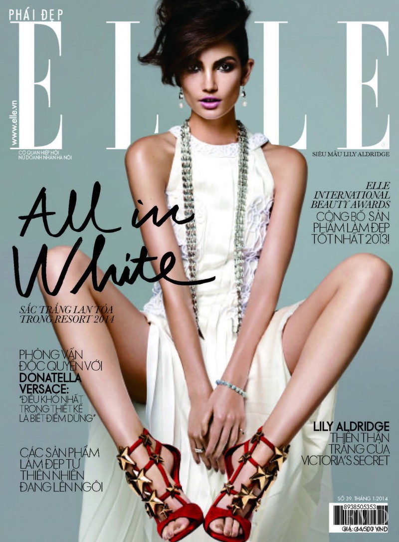 Lily Aldridge featured on the Elle Vietnam cover from January 2014