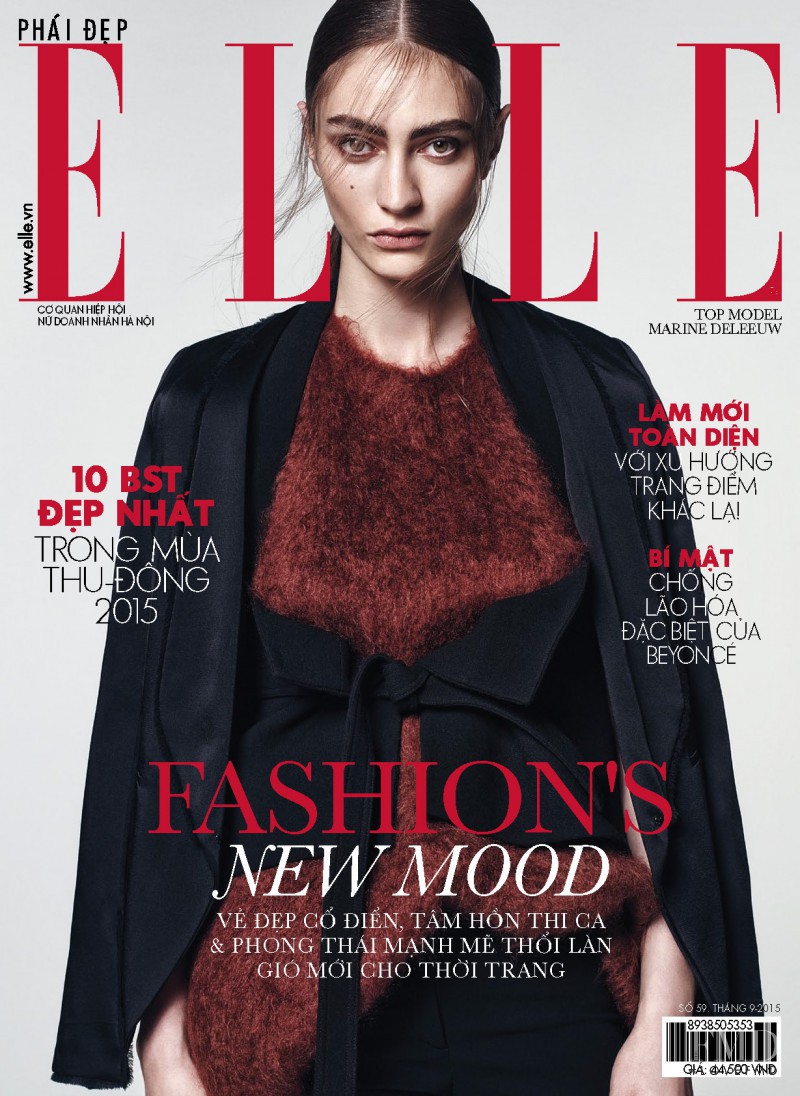 Marine Deleeuw featured on the Elle Vietnam cover from September 2015