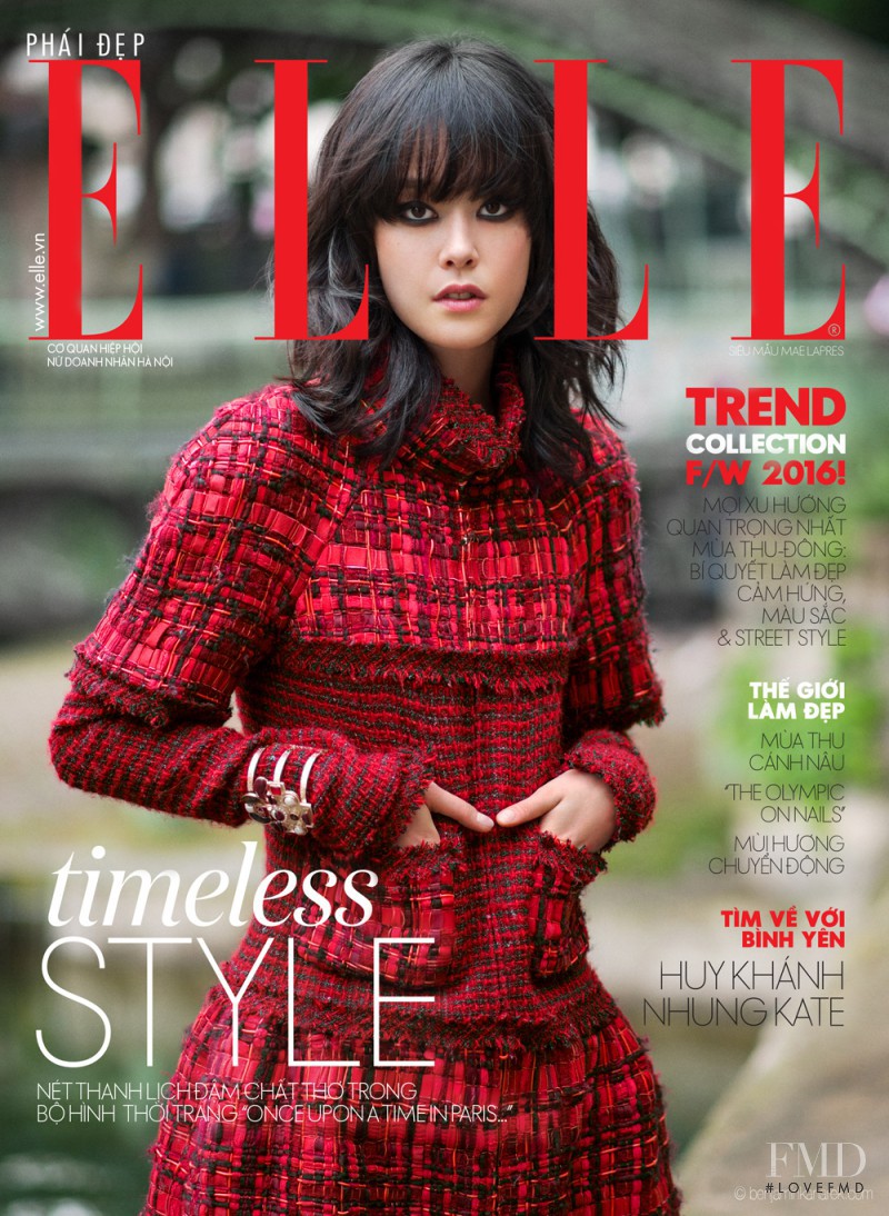 Mae Lapres featured on the Elle Vietnam cover from September 2016