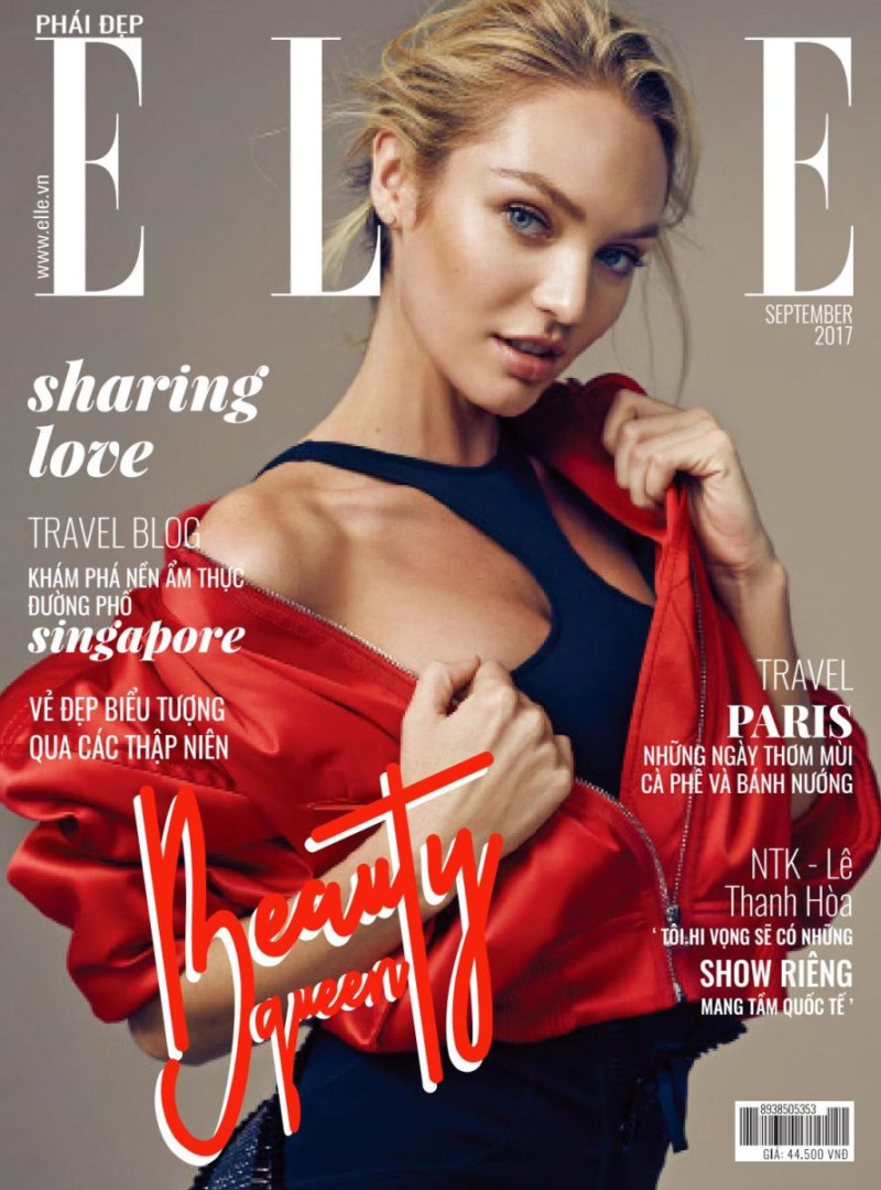 Candice Swanepoel featured on the Elle Vietnam cover from September 2017