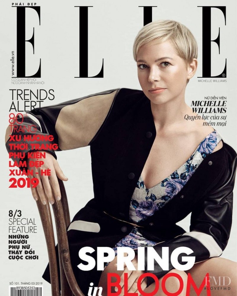 Michelle Williams featured on the Elle Vietnam cover from March 2019