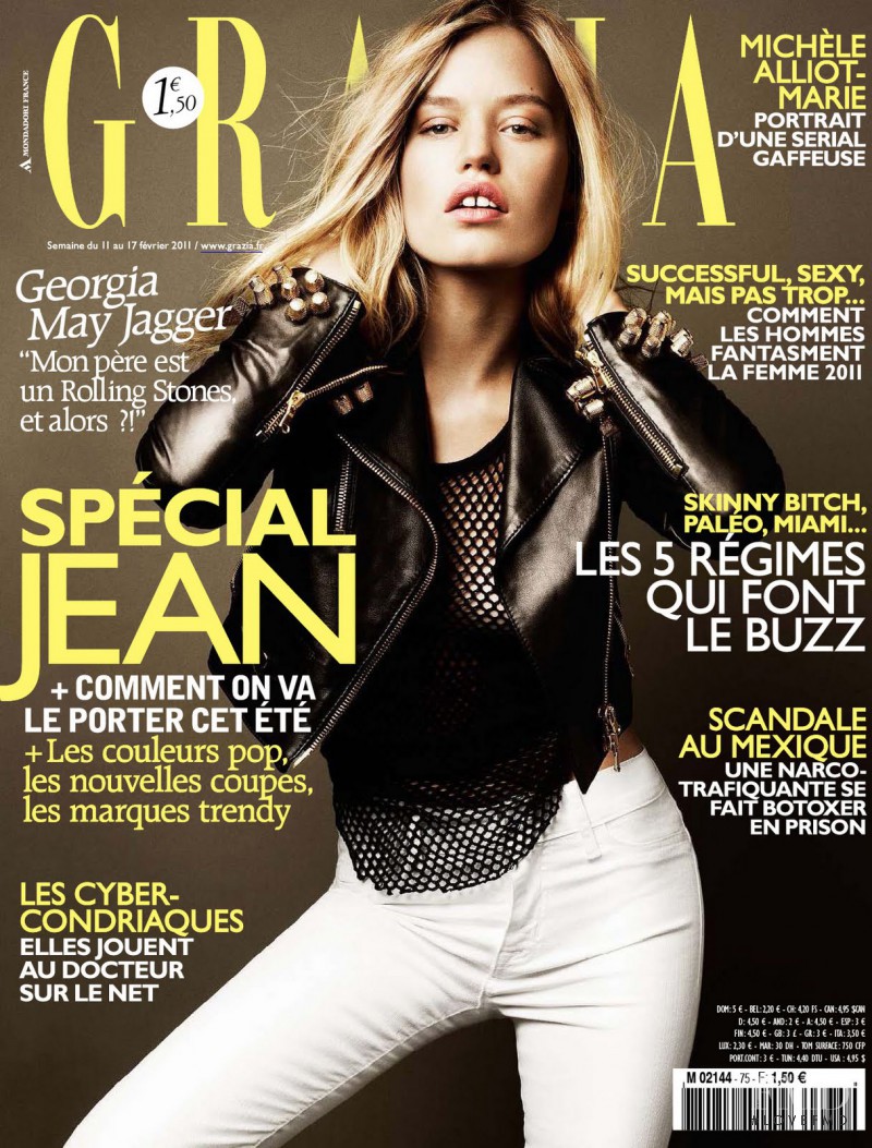 Georgia May Jagger featured on the Grazia France cover from February 2011