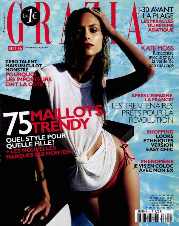 Zuzanna Krzatala featured on the Grazia France cover from June 2011