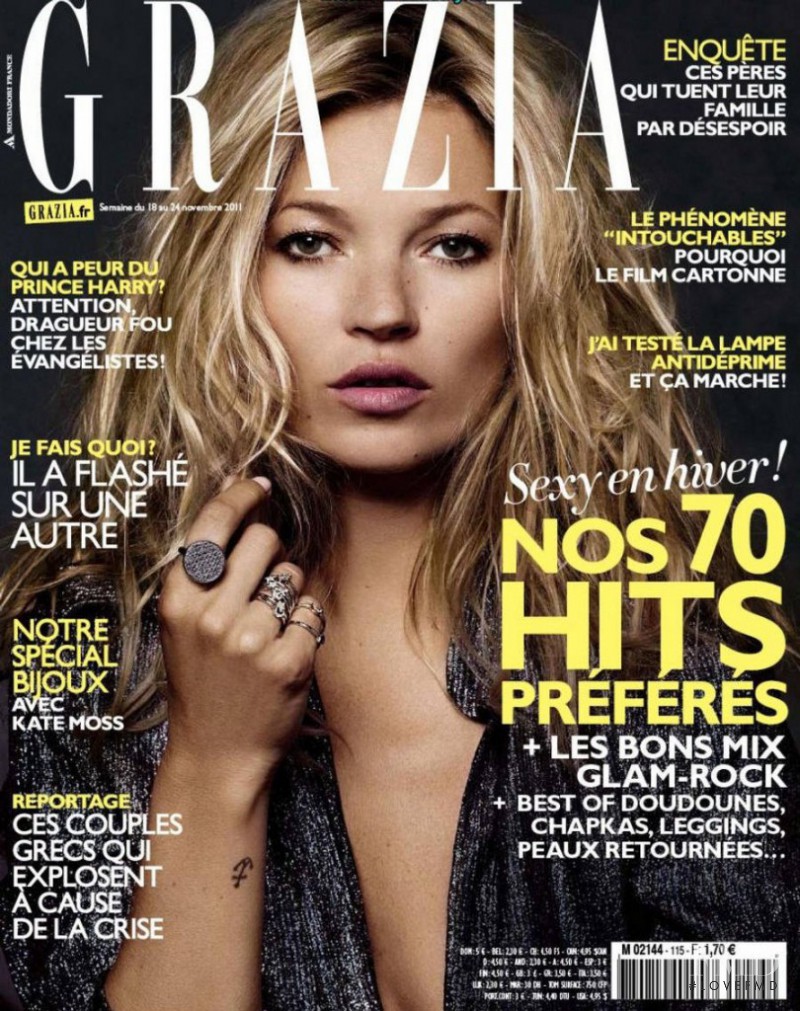 Kate Moss featured on the Grazia France cover from November 2011
